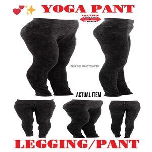 🛑BULLY High Waist ➕🆒 LEGGING PANT Fold Over SLIM LEG Mineral Wash 💸BUY NOW‼️